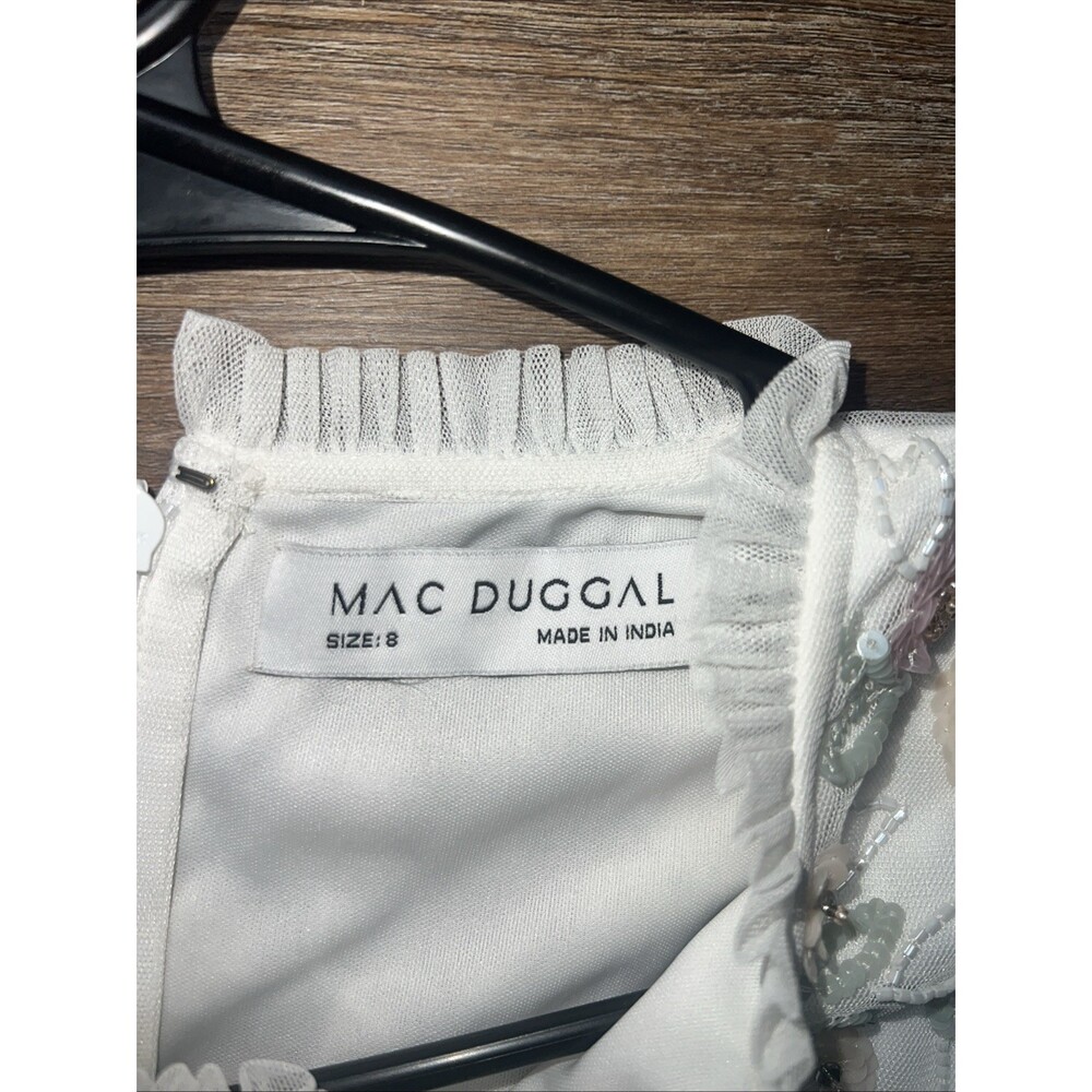 NWT Mac Duggal 9137 Ivory Floral Embellished High Neck Sz 8 - Picture 6 of 16